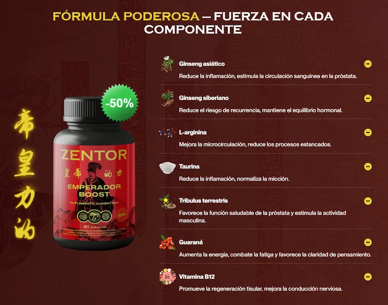 Frasco del suplemento Zentor